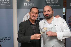 Armin Langer (12 Monate 12 Sterne) mit Sternekoch Stefan Jäckel (Storchen Zürich)